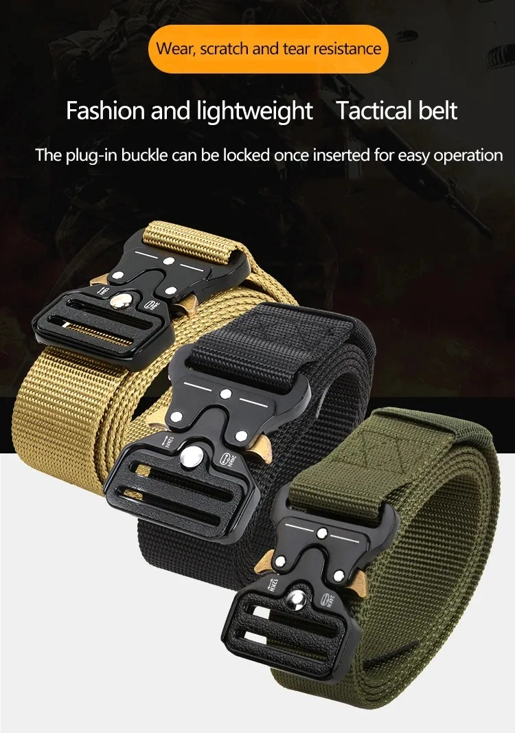 Factory Wholesale Buckle Canvas Tool Waist Nylon Custom Camouflage Tactical Belt